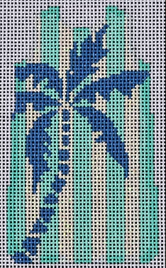TS273 Palm Tree Stencil Mini Shift Dress - Aqua