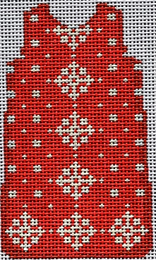 TS136 Snowflake Mini Shift Dress - Red