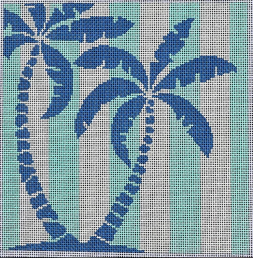 TS074 Palm Tree Stencil - Aqua