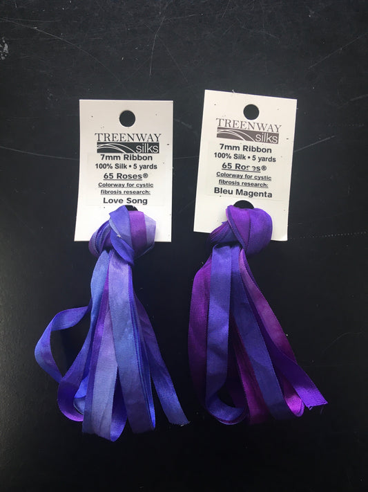 Treenway 7mm Ribbon - Purple Hydrangeas