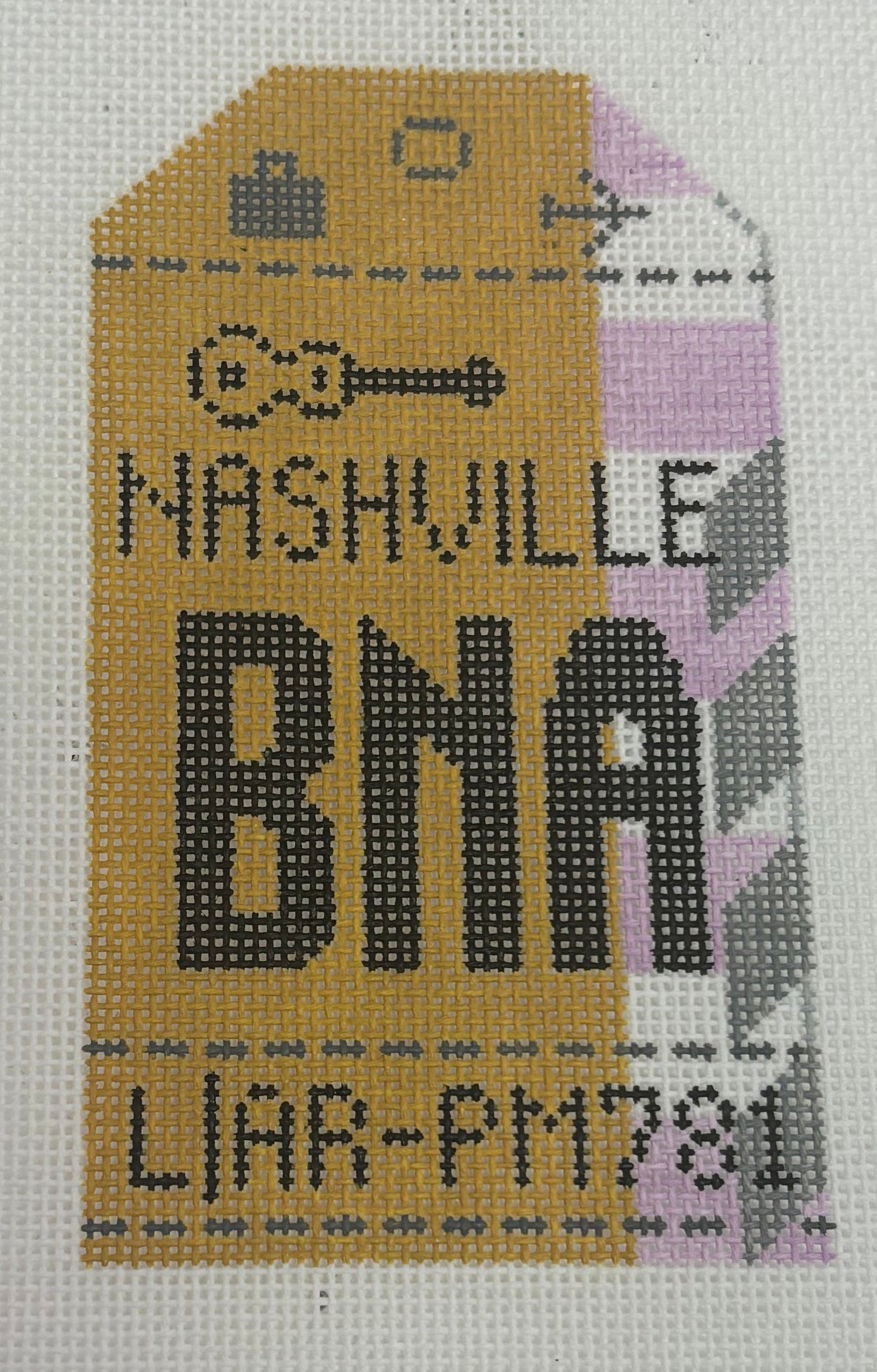 HN BNA Nashville Retro Travel Tag