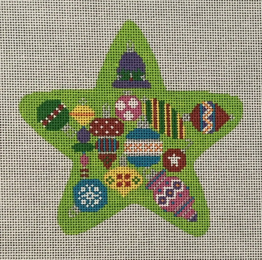 PP525AC Green Star with Ornaments