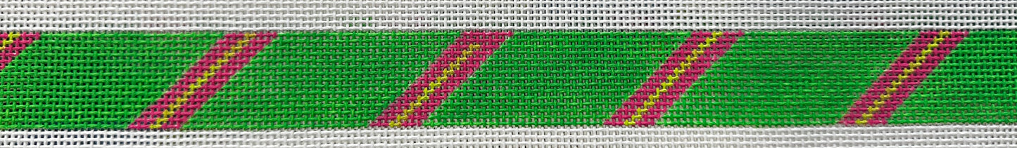 121ii Diagonal Stripe Grass Green/Pink/Lime Belt