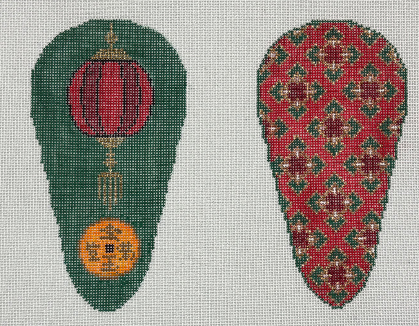 SS-77 Chinese Lantern Scissor Case - Red and Teal