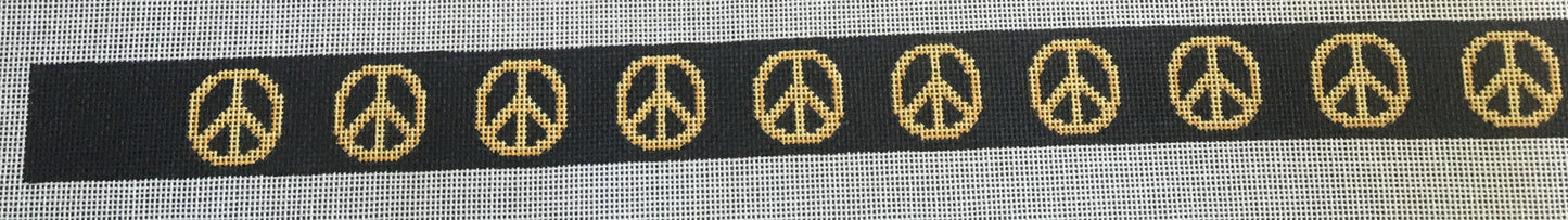 B-133 Black Peace Sign Belt