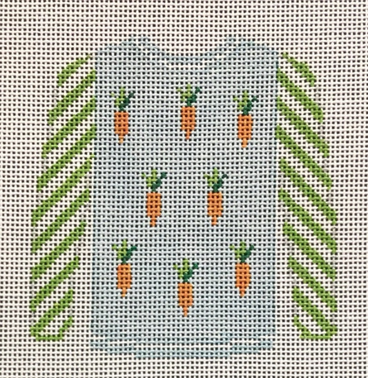 O208AB Carrots on Blue Sweater