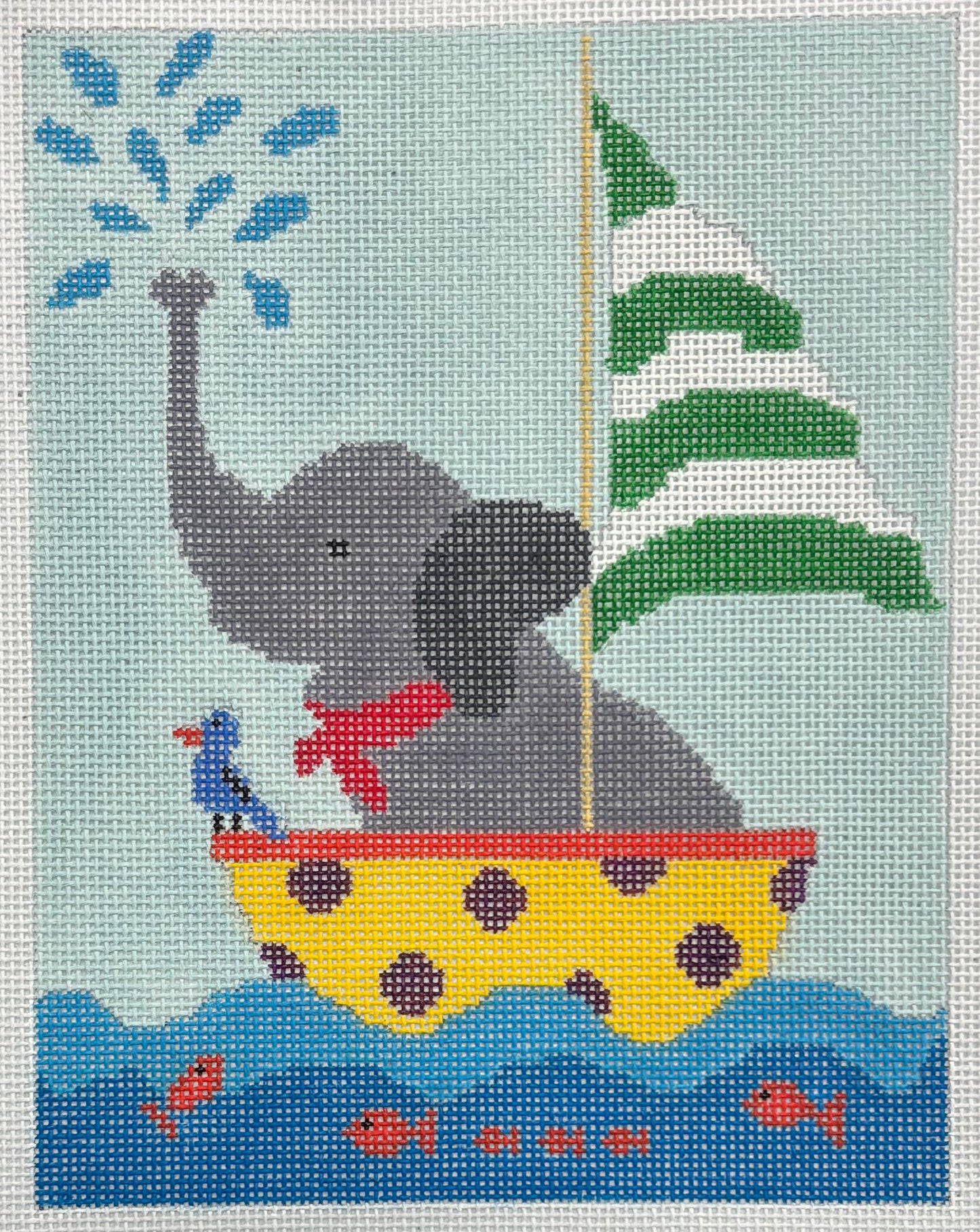 S-240 Elephant in Boat Tooth Fairy Pillow