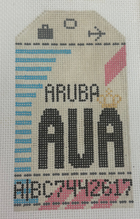 HN AUA Aruba Retro Travel Tag