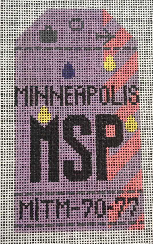 HN MSP Minneapolis Retro Travel Tag