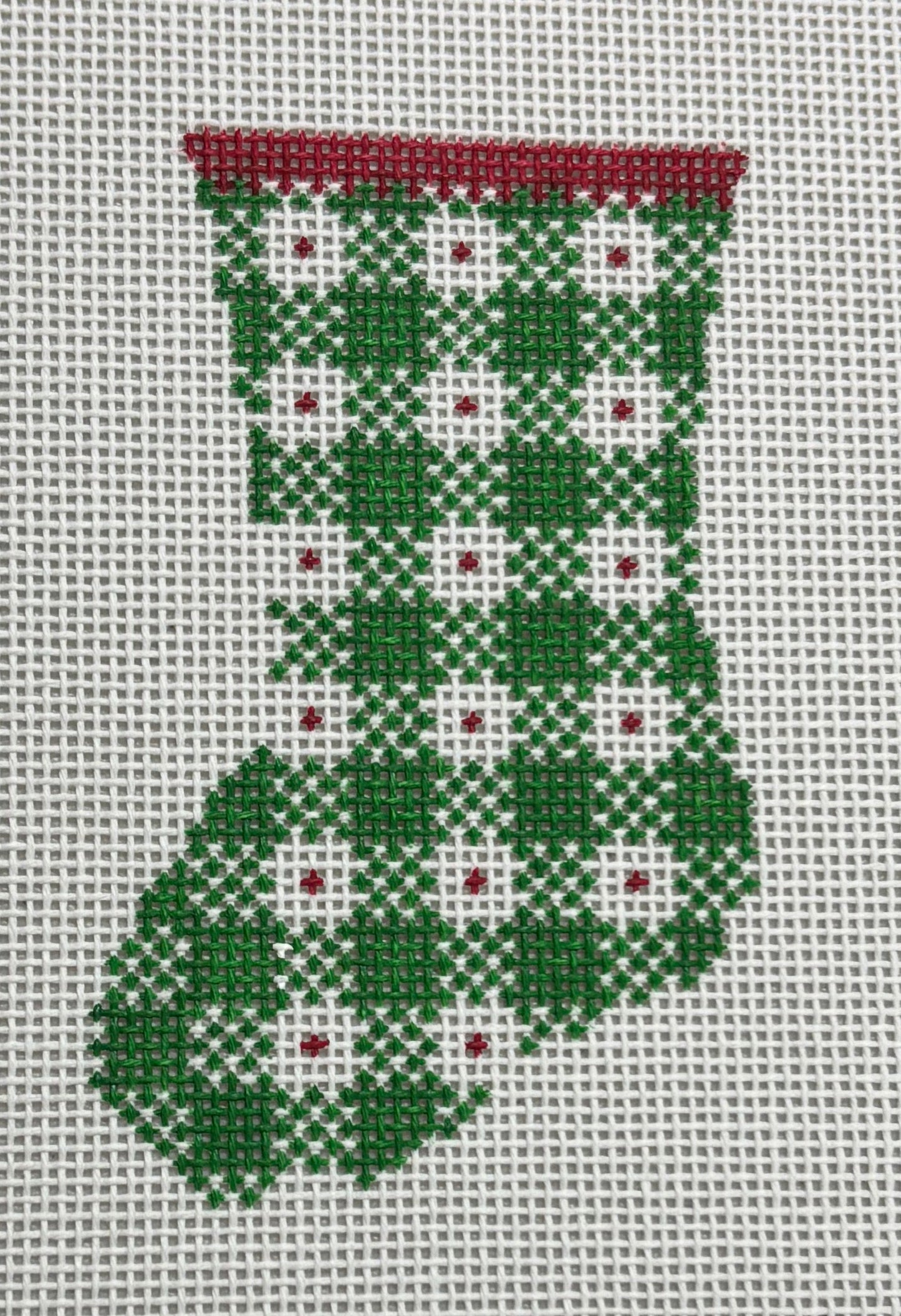 23-332 Green Gingham Mini Stocking