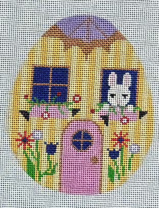 B-284D Floral Egg with Bunny House