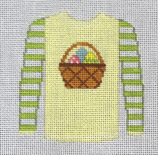 O208W Easter Basket On Yellow Sweater