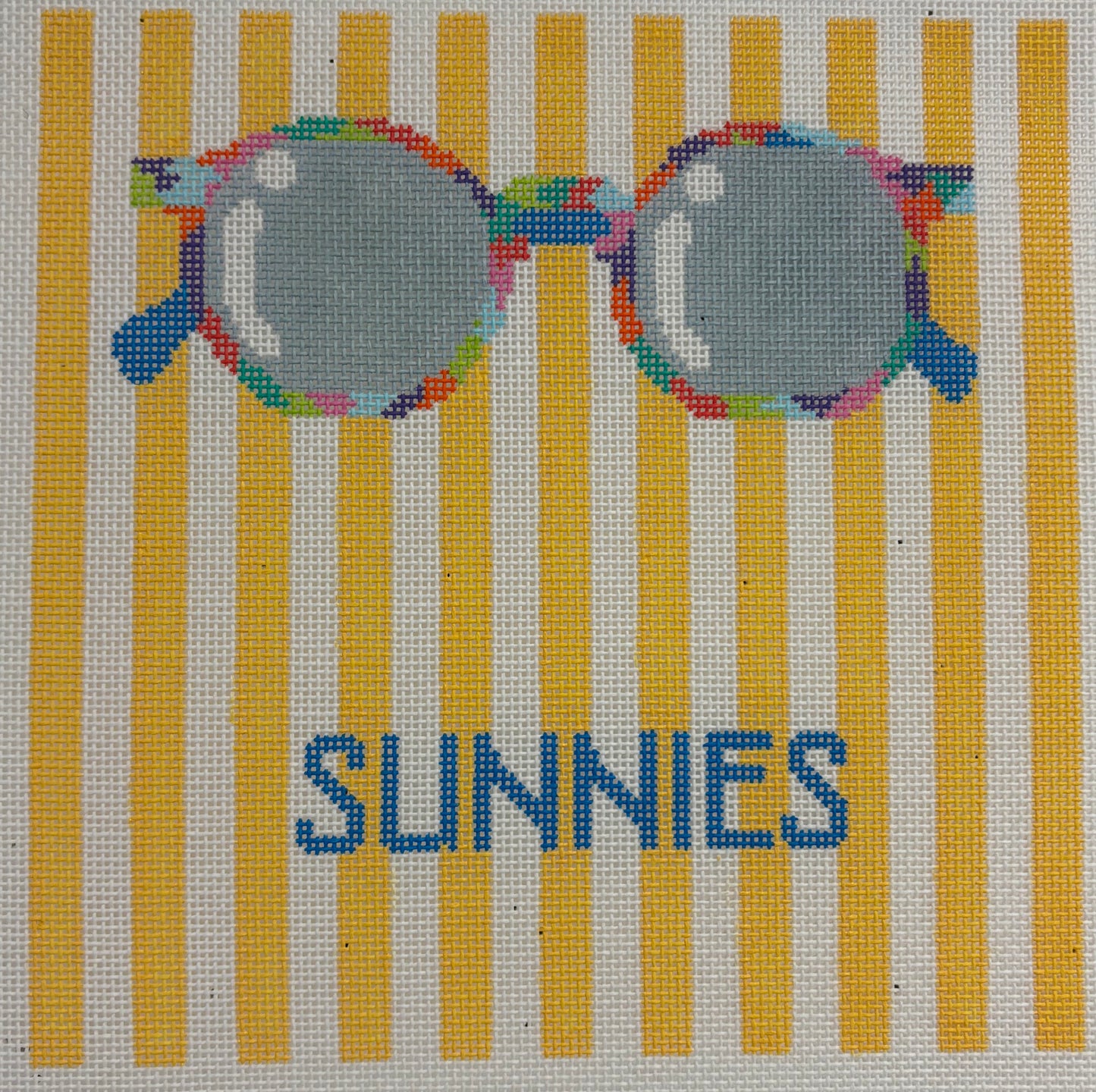 22-233 Sunnies on Yellow Stripes Sunglass Case