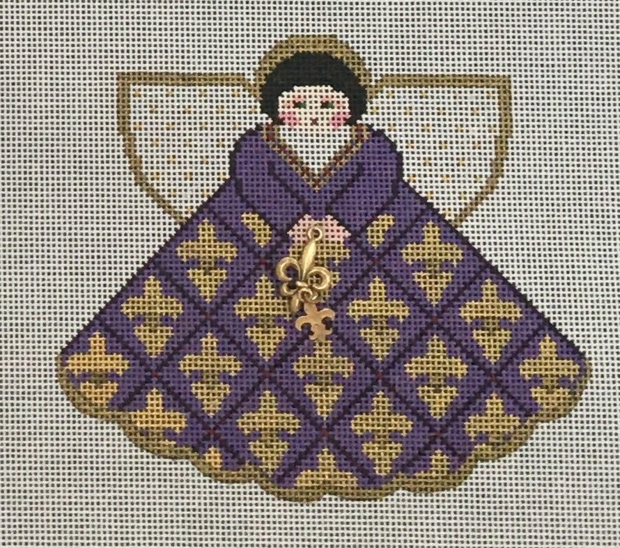 PP996HB Purple Fleur de Lis Angel