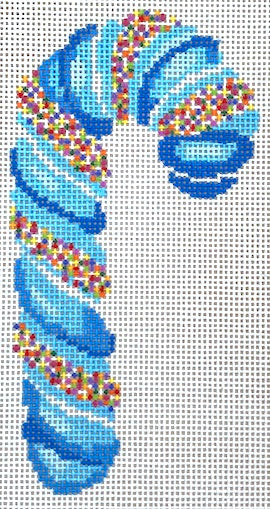 22-243 Blue Sprinkles Candy Cane