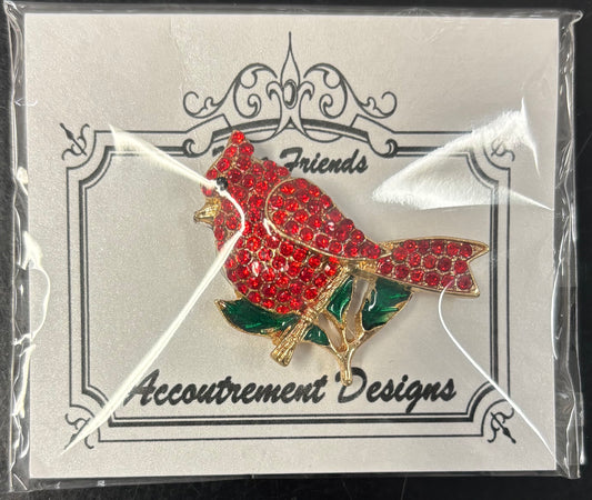 Crystal Cardinal Needle Minder Magnet