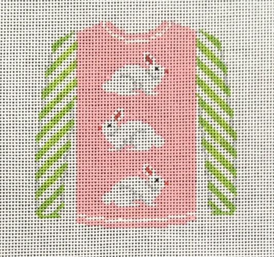 O208M Bunnies on Pink Sweater