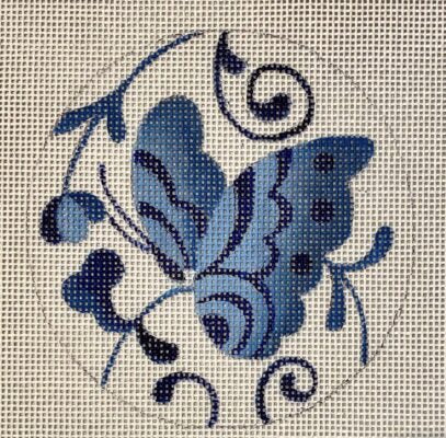 HO2107 Blue Butterfly Round
