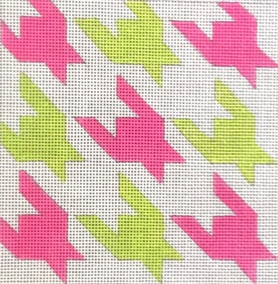 HO3318 Pink and Green Houndstooth Square