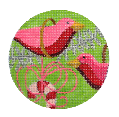 HO664 Pink Birds Ornament