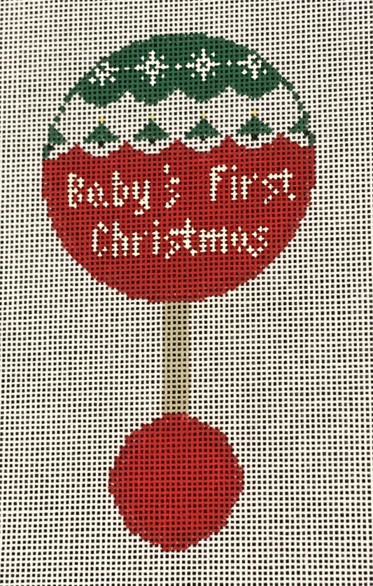 SH452 Baby's 1st Christmas Rattle - Red and Green