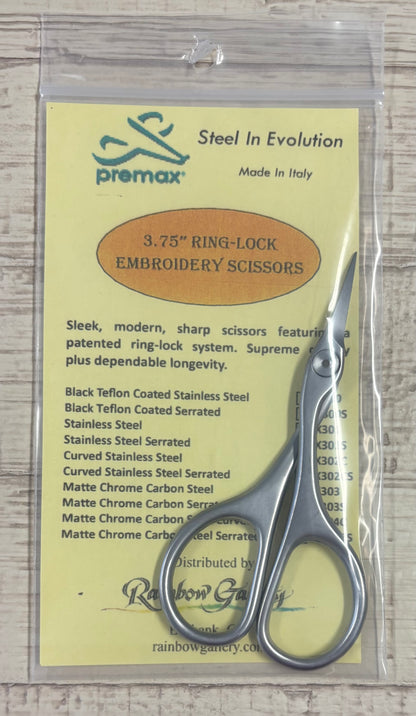 Ring Lock Curved Embroidery Scissors