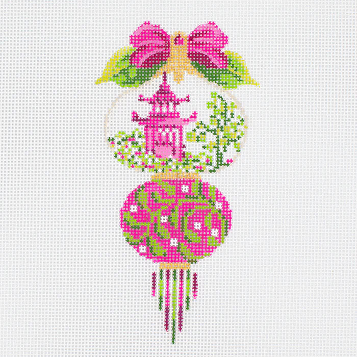 KAH48 Pink and Green Triple Onion Ornament