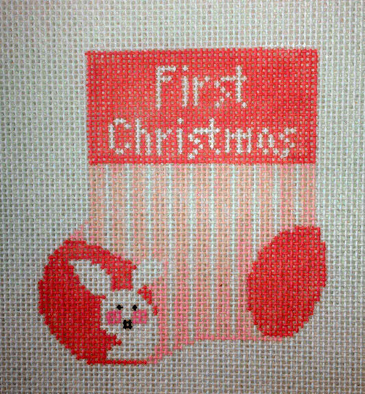 CM629 First Christmas Mini Stocking - Pink