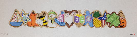 LL-APR-2 All Holidays Cookies Apron Row with Hanukkah