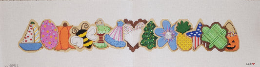 LL-APR-3 All Holidays Cookies Apron Row with Christmas