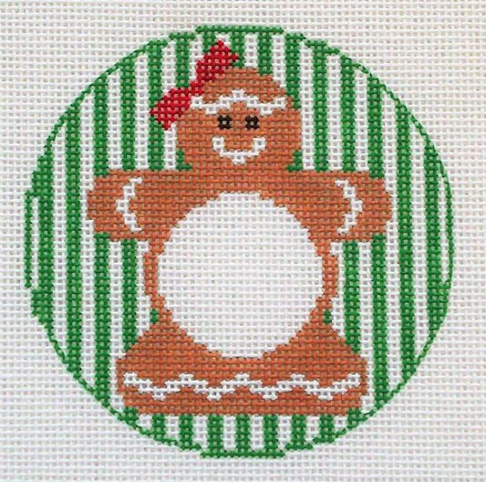 RD135 Gingerbread Girl Monogram Round