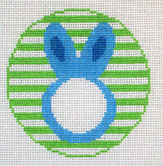 RD091B Bunny Monogram Round - Blue