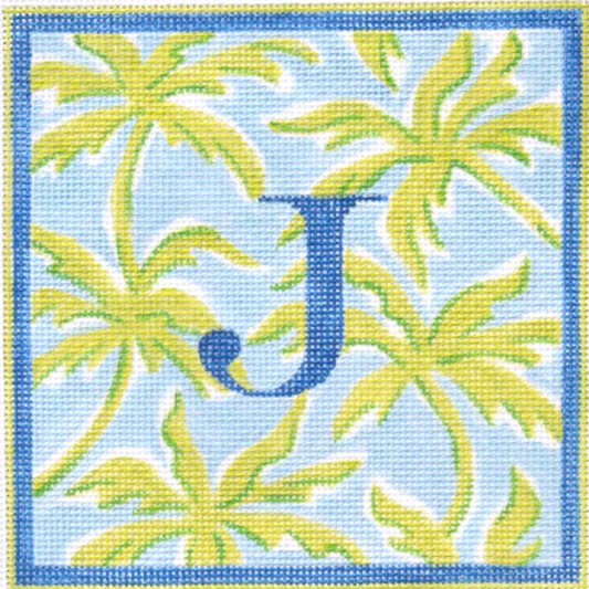 ALL-09 Lilly-Inspired Letter - Blue and Green Palms
