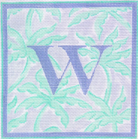 ALL-02 Lilly-Inspired Letter - Periwinkle and Turquoise Palms