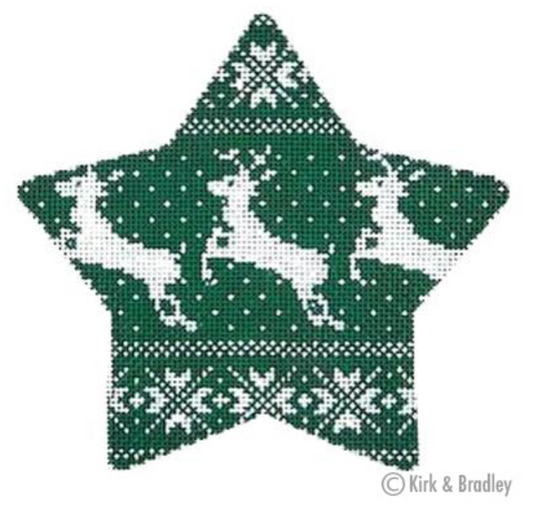 KB1191 Nordic Reindeer Christmas Star - Green