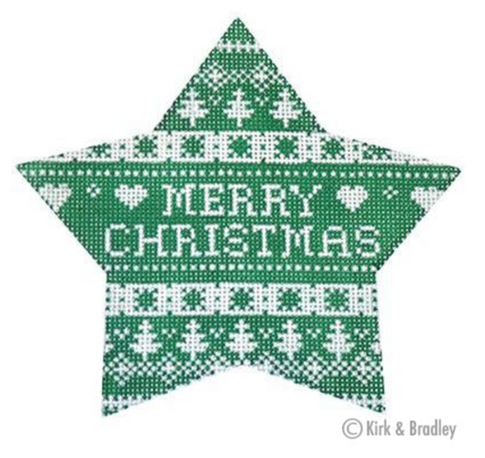 KB464 Nordic Merry Christmas Star - Green