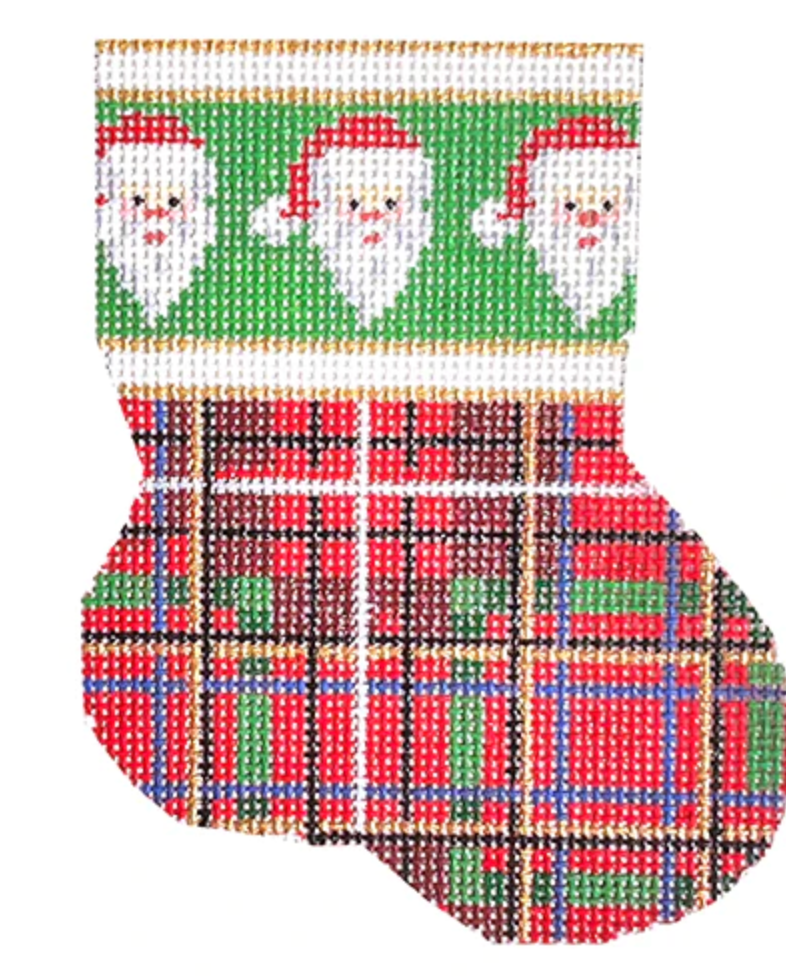 CT1056 Santas and Plaid Mini Sock