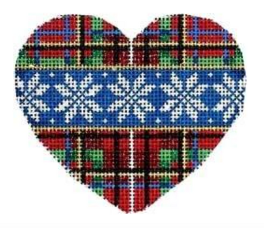 CT1239 Plaid and Snowflakes Heart