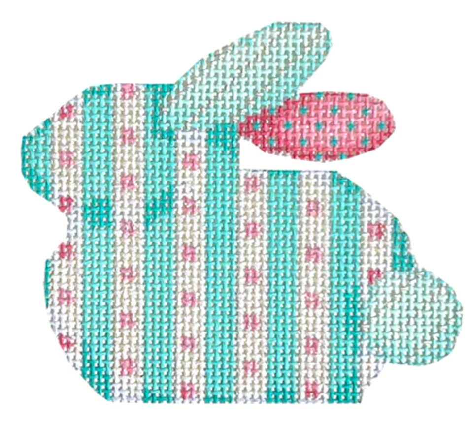 BR308 Aqua Stripes and Dots Bunny