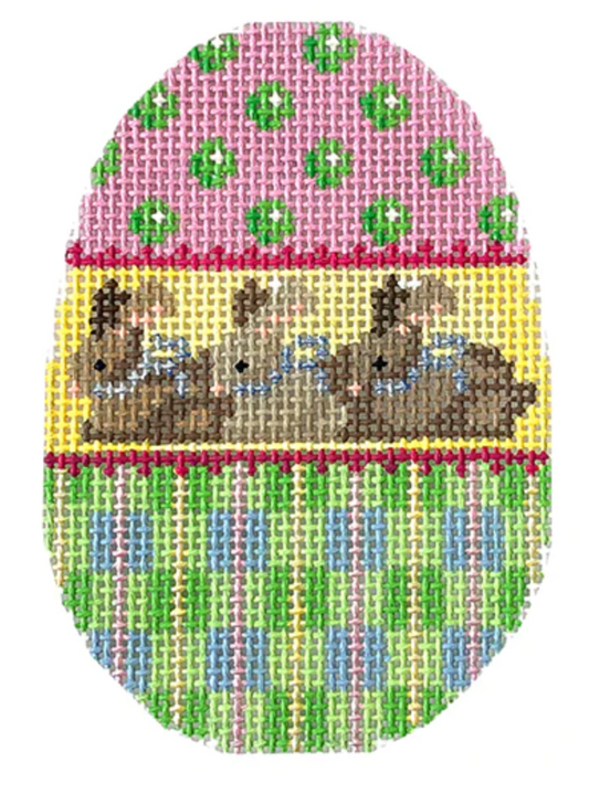 EG269 Three Brown Bunnies Egg