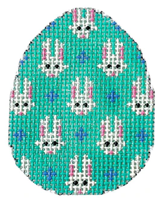 EG471 Bunnies on Turquoise Mini Egg