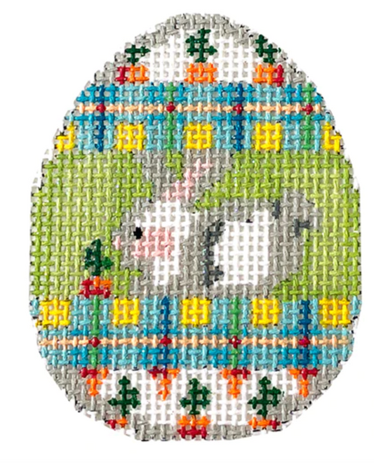 EG475 Bunny with Plaid and Carrots Mini Egg
