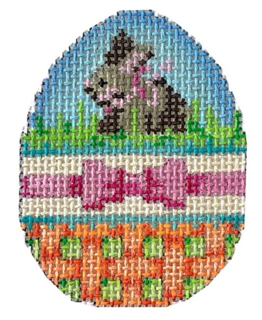EG601 Bunny with Bow and Lattice Mini Egg