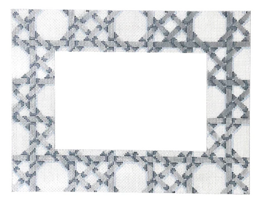 PF277G Gray and White Caning Pattern Frame