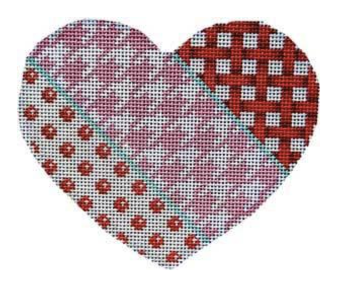 HE1001 Woven, Houndstooth, and Dots Large Heart