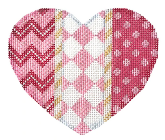 HE1008 Chevron, Harlequin, and Dots Large Heart