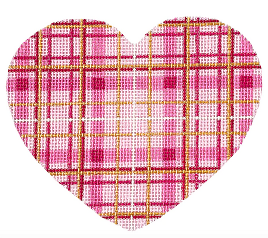 HE1013 Pink Plaid Large Heart