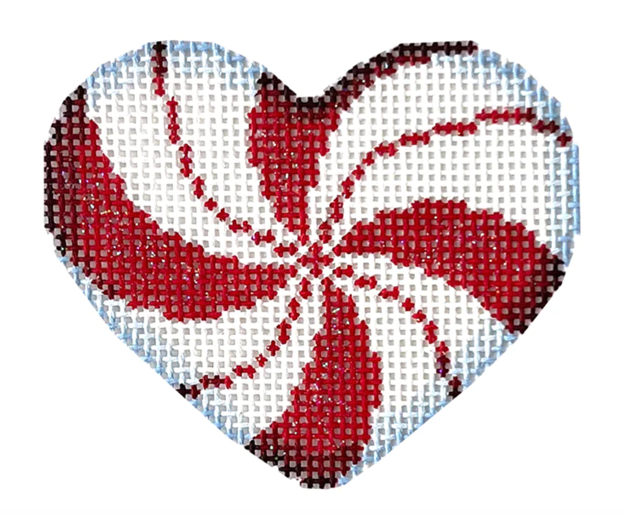 HE668R Red Peppermint Swirl Heart