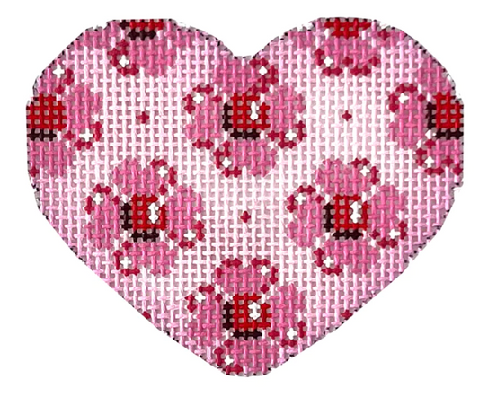 HE676P Pink Flowers Heart