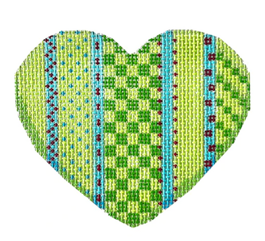 HE804 Vertical Lime Patterns Heart